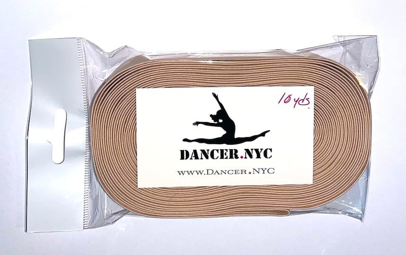 Dancer.NYC Pillows for Pointes 10 Yards Solid Pointe Shoe Elastic - Universal Pink - Image 1